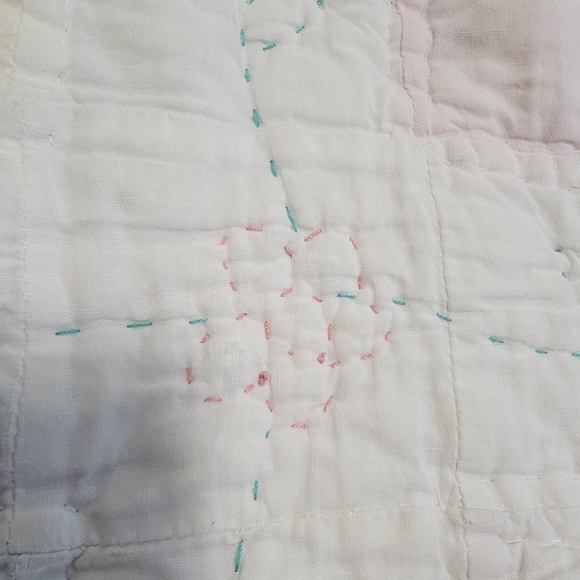 Vintage Quilt Pastel Patchwork Cottage Cutter Scrappy Shabby TLC Crafts *READ - Picture 8 of 16